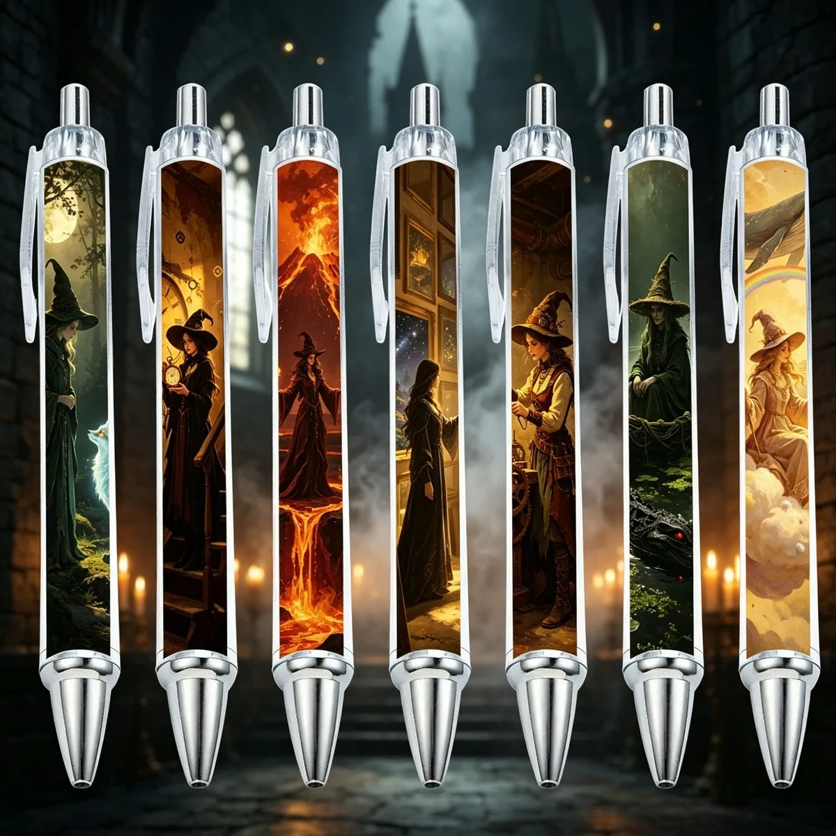 7/11/16 PCS Unusual Halloween Skeleton Witch Round Pencil - Pattern Random