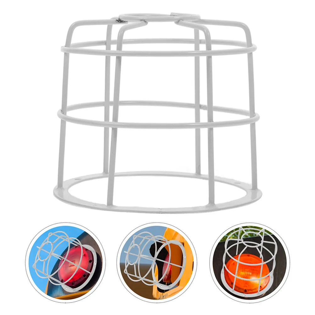 

2Pcs Wire Mesh Explosion Proof Signal Light Guard Cage Industrial Iron Protective Lamp Shade Holder for School Bus Warning Lamps