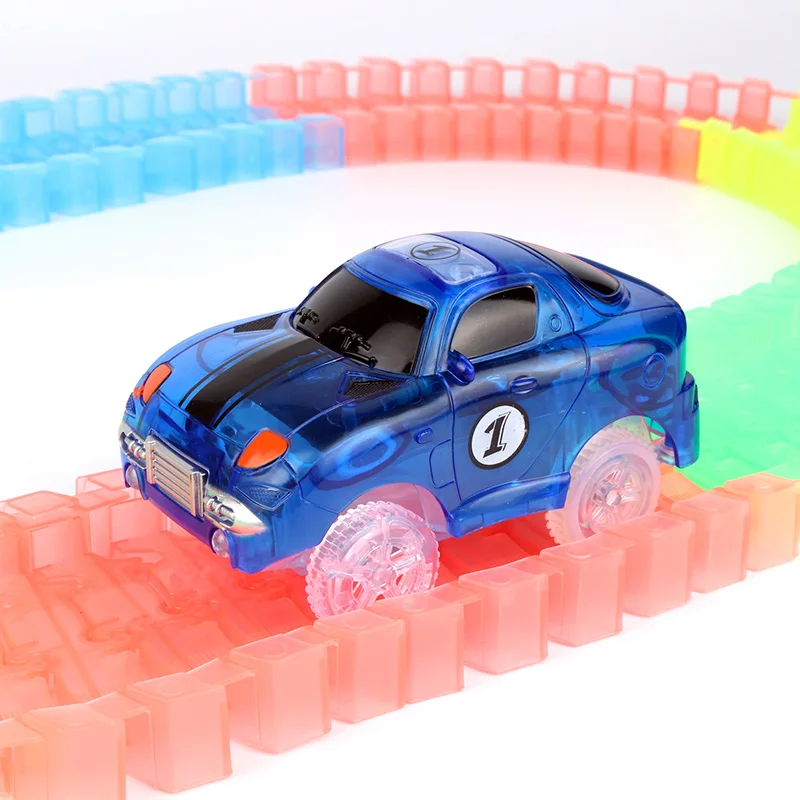 Circuit de course sur rail de voiture électrique pour enfants, 5 lampes LED, pièces de jouets, jouets pour garçons, cadeaux d'anniversaire, L003