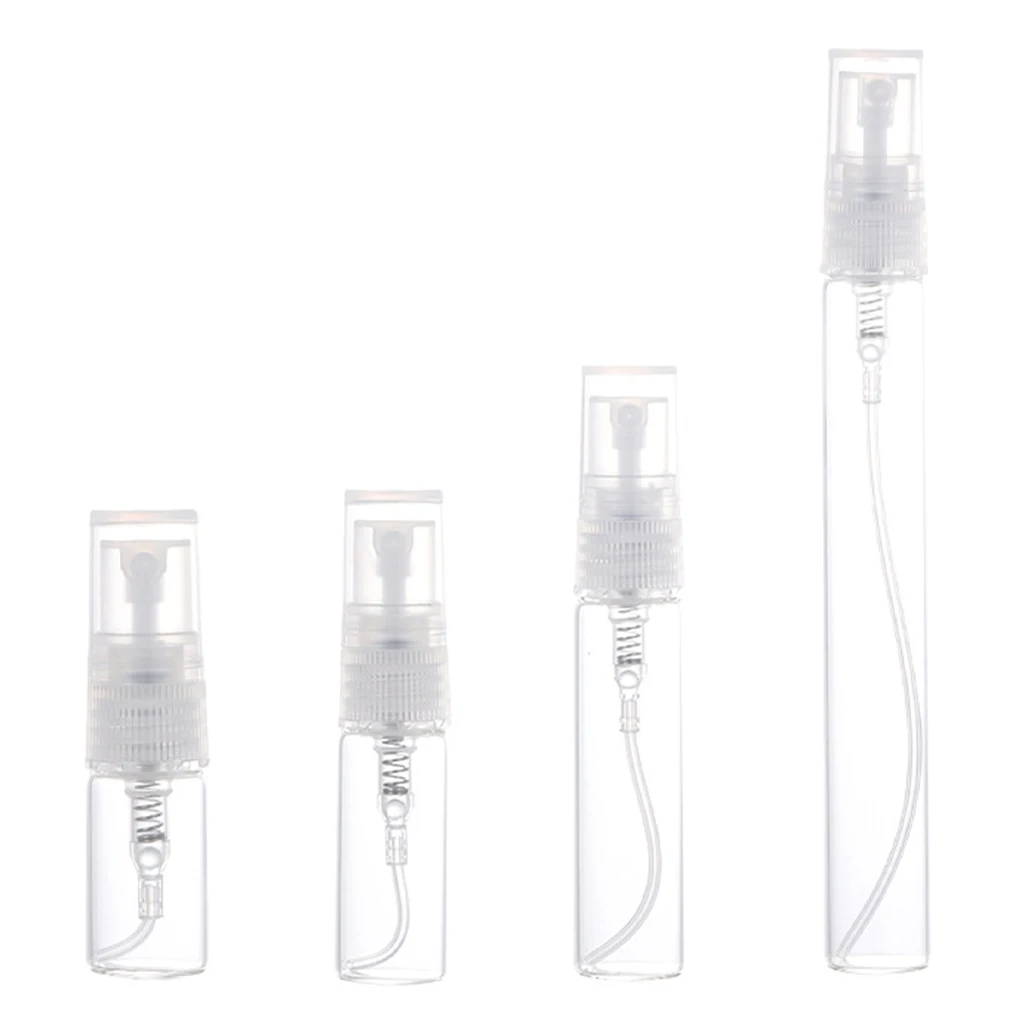 

10ml 5ml 3ml 2ml Refillable Mini Portable Perfume Bottle Empty Transparent Glass Sample Perfume Spray Bottle for Travel Wholesa