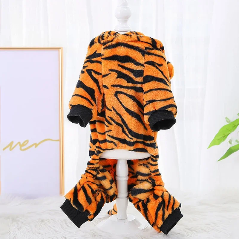 Coral Fleece Cosplay Costume for Pet Clothing for Small Dogs Puppy Cats Clothes Chihuahua Yorkshire Hoodie Coat Tiger Dinosaur