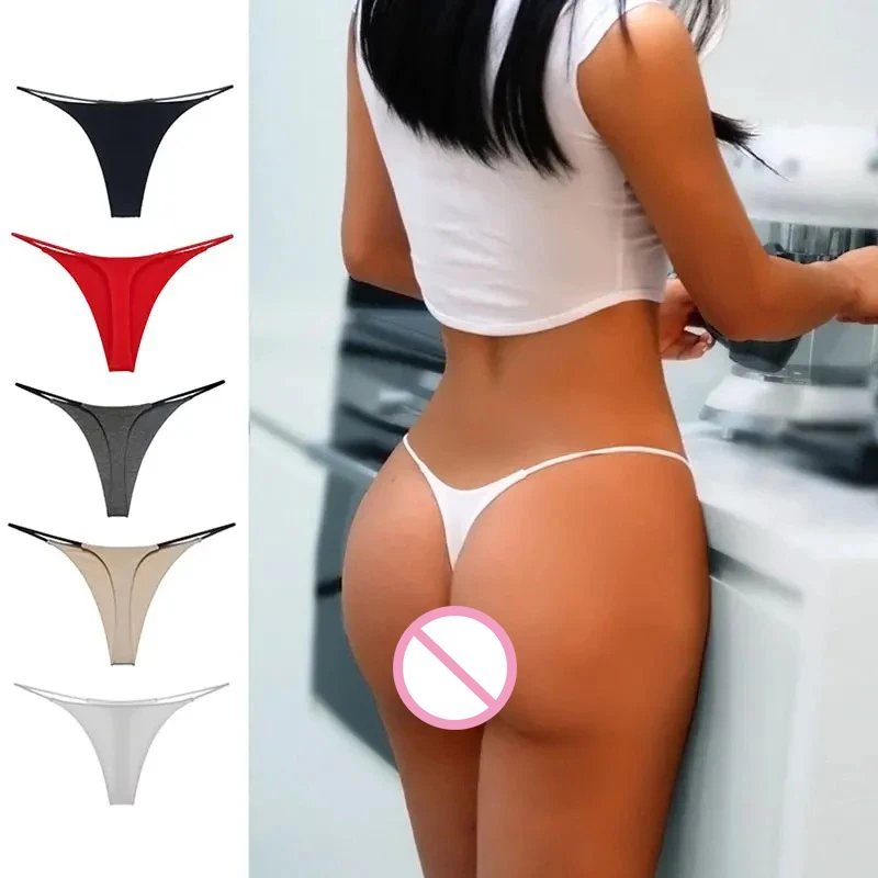 Women Sexy Low Waist G-string Underwear Pure Color Breathable Seamless Thong Thin Lace String Panties Briefs Intimate Lingerie