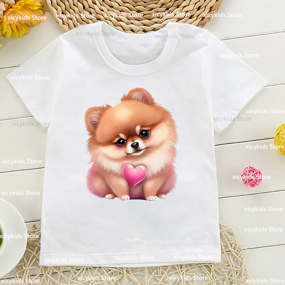 New Kids Tshirt Funny Corgi Maltese Dog Animal Print Boys T-Shirt Fashion Kawaii Girls T-Shirt Autumn White Shirt Top Wholesale