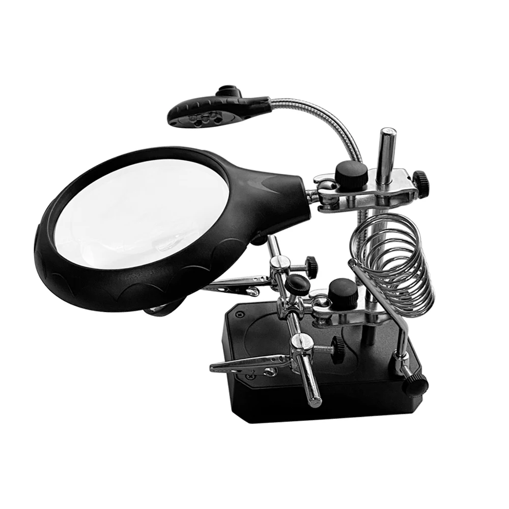 magnifier 2,5 x 5X 3rd piece, aid Clip, LED lighting, hand welding stand, magnifying glass, Lens Repair with bracket clip