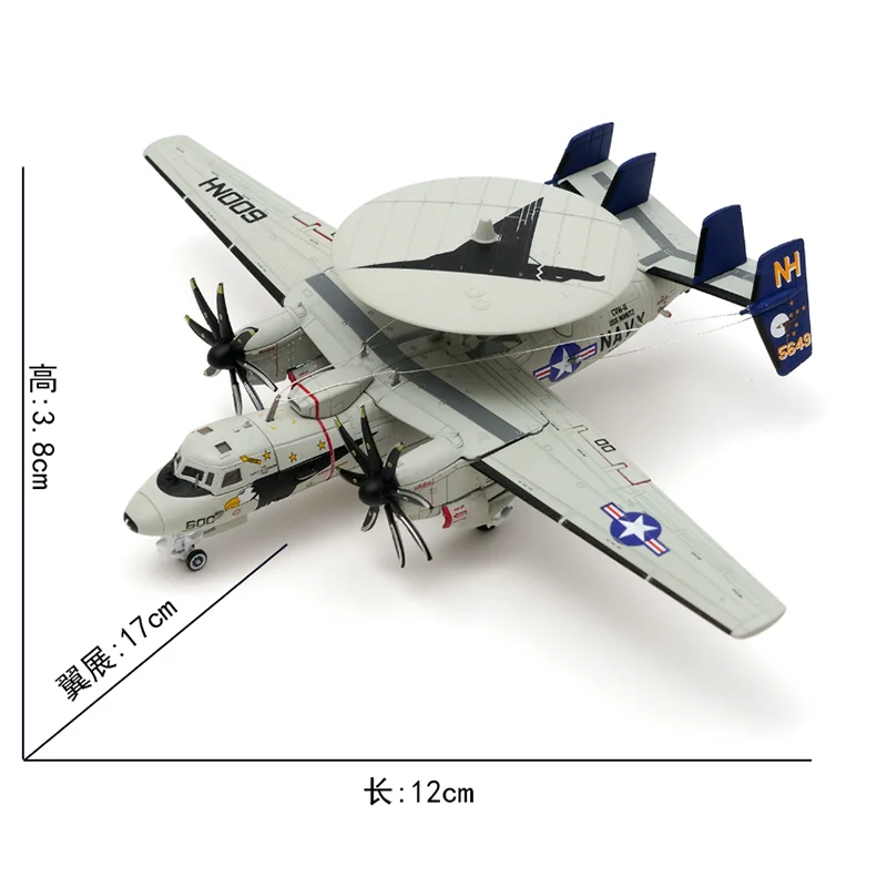 دييكاست سبيكة معدنية 1/144 مقياس E-2C E2 E-2D هوك طائرة تحذيرية مبكرة طائرة طبق الاصل لعبة مجسمة لجمع