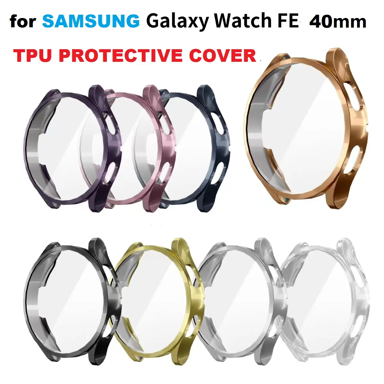 30PCS Smart Watch Protective Cover for Samsung Galaxy Watch FE 40mm Soft TPU Bumper Frame Full Screen Protection Case