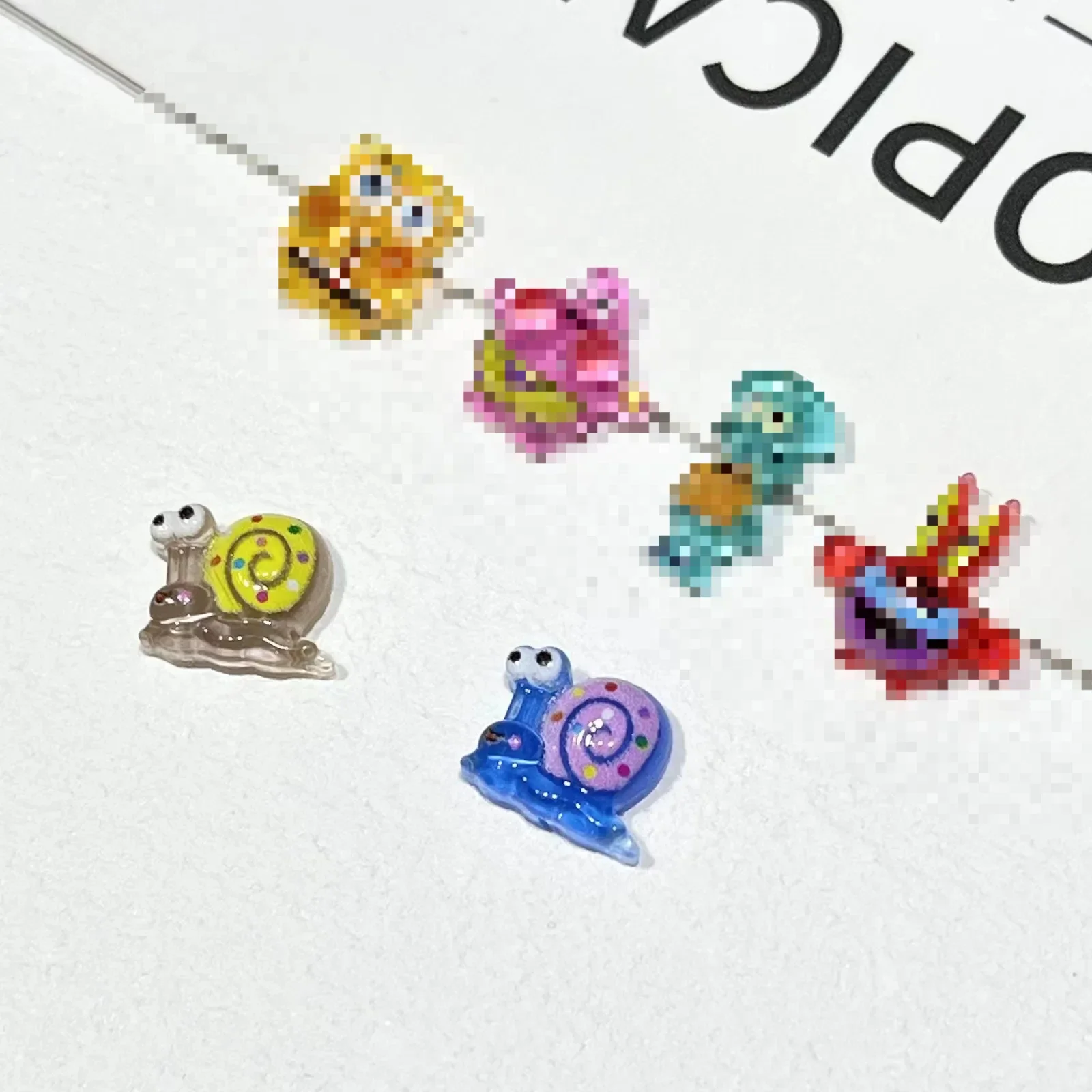 50pcs Cartoon Resin Nail Charms Wholesale 3d Cute Octopus Snail Nail Decoration Funny Nail Accessories