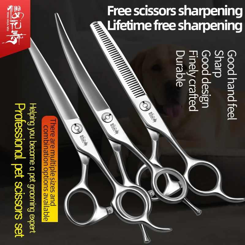 

Professional pet grooming scissors, dog specific shearing tools