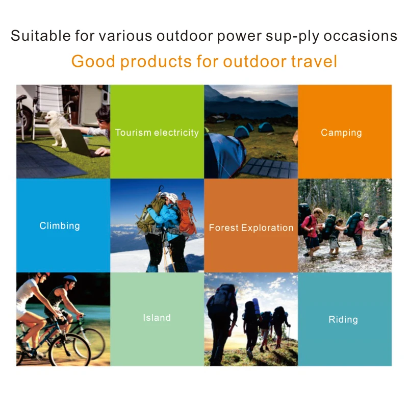 1000W Solar Folding Panel Portable Bag USB Output Solar Charger Outdoor Power Hiking Camping Power Generator Home Mobile Phone