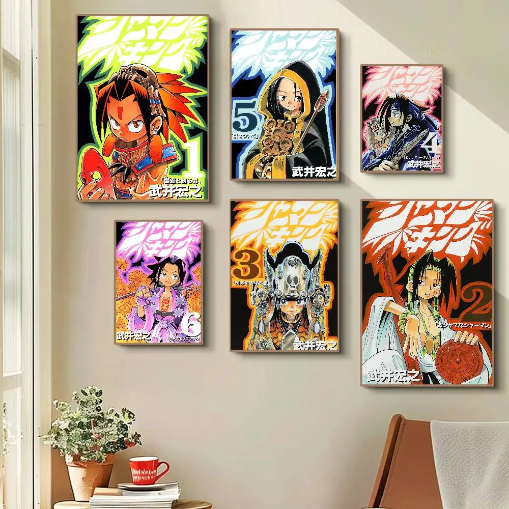 Comic Shaman King Vintage Anime Poster Wall Art For Study Living Room Decor Unique Home Decoration Pictur