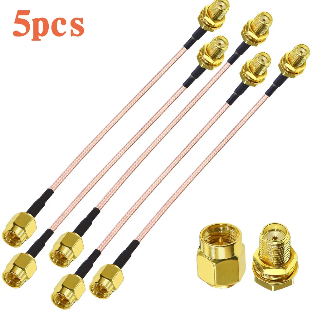 

5PCS SMA Male to SMA Female Plug Jack RF Connector Pigtail Extension Cable RG316 Coax Jumper Cable 10cm 15cm 20cm 30cm 50cm 3FT