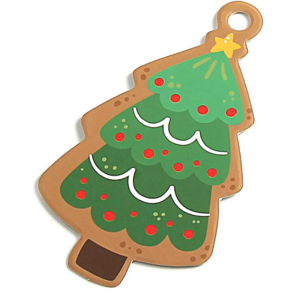 

50Pcs Christmas Hanging Greeting Cards Creative Three-Dimensional Paper Cards Festival Message Gift Tree Decoration