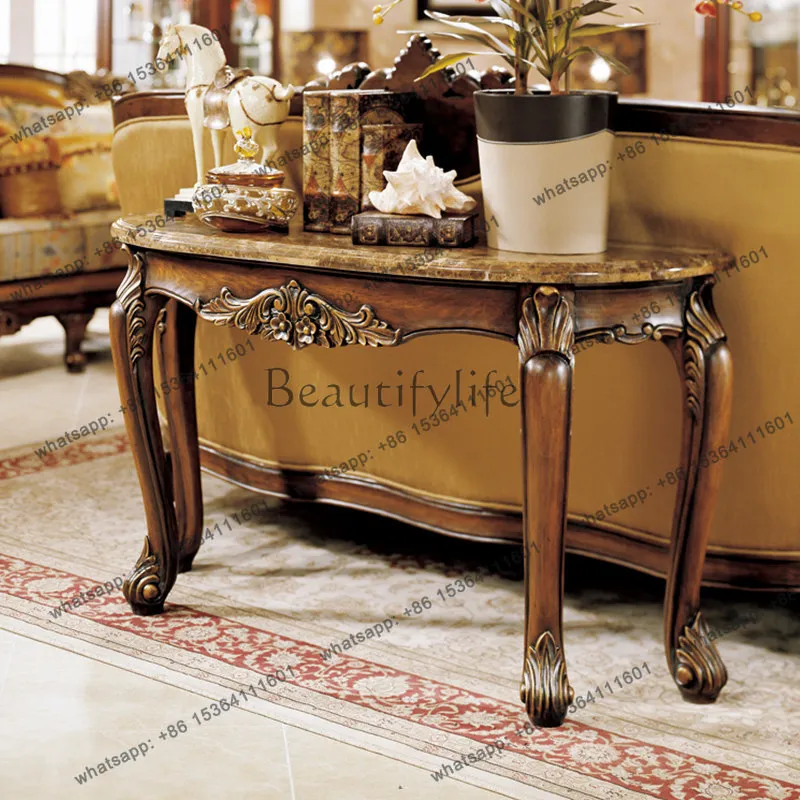 

American household living room entrance table sofa back few simple all solid wood entrance table