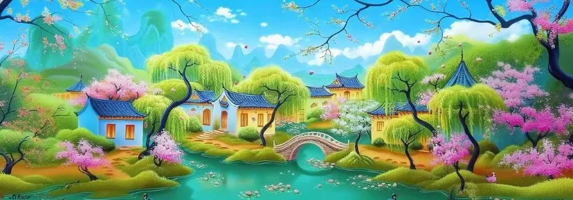 

9CT 14CT Countryside Pre-Printed Cross Stitch DIY Embroidery Set Handicraft Floss Needle Crafts Large Size