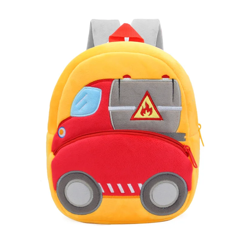 2-4 years old kids engineering backpack cartoon excavator backpack plush kids small school bag toy backpack