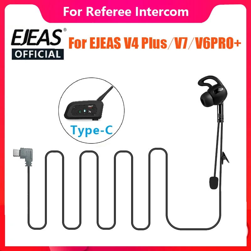 

EJEAS For V4 Plus/V7/V6PRO+ Motorcycle Helmet Bluetooth Intercom Type-C Interface In-Ear Referee Headset Suitable