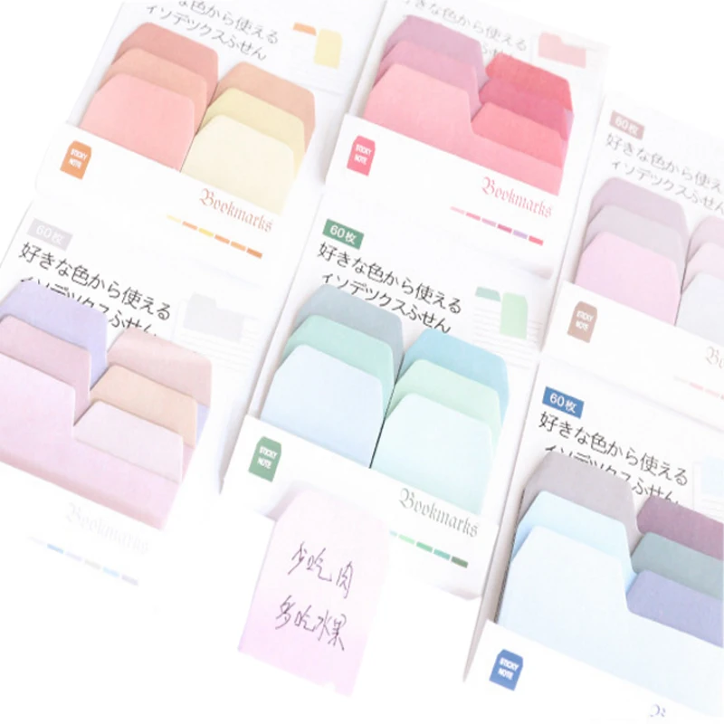 20packs/lot Watercolor Gradient Japanese Self-Adhesive N Times Indexes Sticky Note Memo Pad Stationery Office School supplies