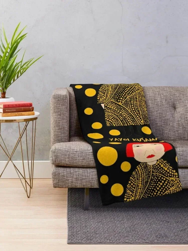 Yellow dots Yayoi Kusama inspired Throw Blanket Extra Large Throw Winter beds Retros Blankets