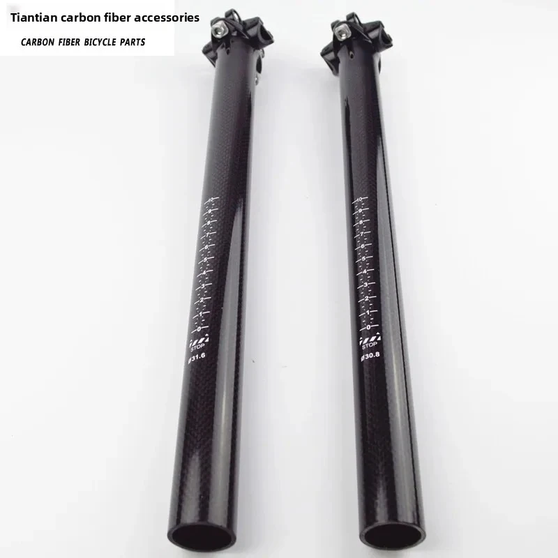 Carbon Fiber Cycling Bicycle MTB Bike Seat Posts Seatpost 3K 27.2/30.8/31.6*350/400/450mm