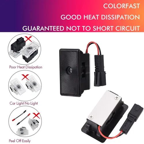 Imagen 2 del producto Para Tesla Model Y 2025 Juniper luces de puerta proyector HD luces de charco modelo 3 luces LED de alta banda láser fantasma sombra luces de bienvenida