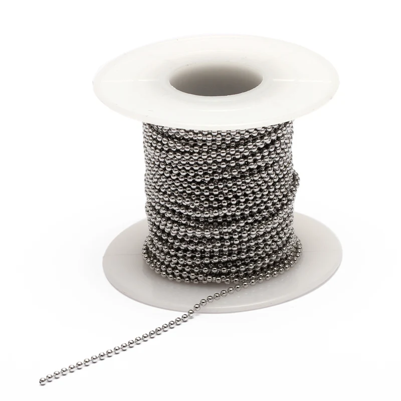 10meters/roll 1.5/2/2.4mm Beaded Ball Stainless Steel Chain Bulk Chains for DIY Necklaces Bracelet Keychain Jewelry Making