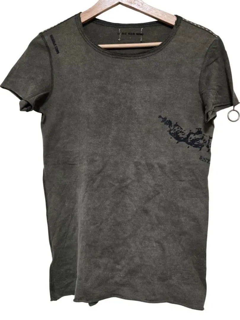 BLACK JOKER if6was9 Visual Retro Hot Print Quilted Distressed Damaged T-shirt tops