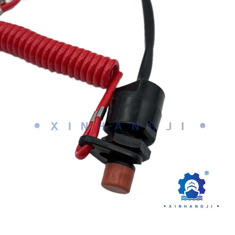 Boat Engine Emergency Safety Stop Switch 65W‑82575‑01 6E9-82575-02 66T-82575-01， Lanyard 682-82556-00 for Yamaha Outboard Motor