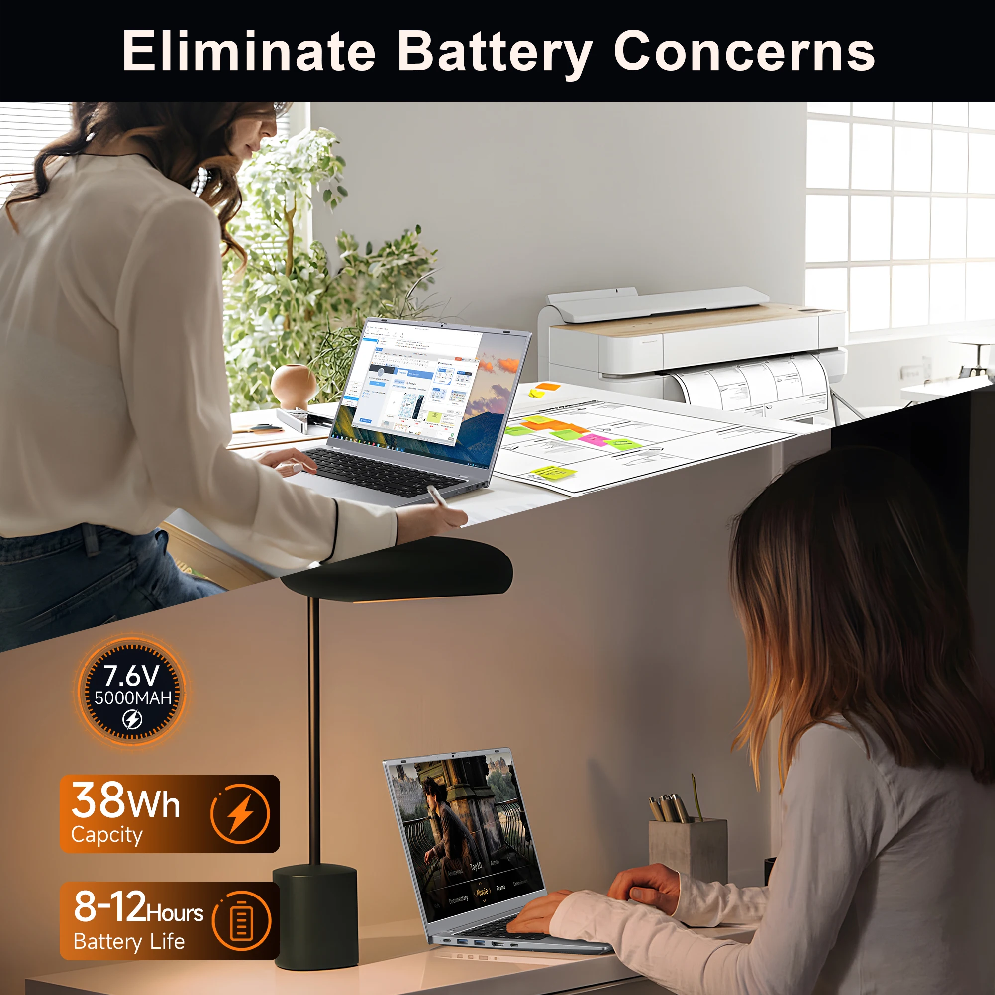 أجهزة الكمبيوتر المحمولة 14 بوصة AMD 3020e 8GB RAM 256GB SSD ما يصل إلى توسيع 1 تيرابايت الكمبيوتر المحمول المحمولة كمبيوتر محمول Windows11 حياة بطارية طويلة #4