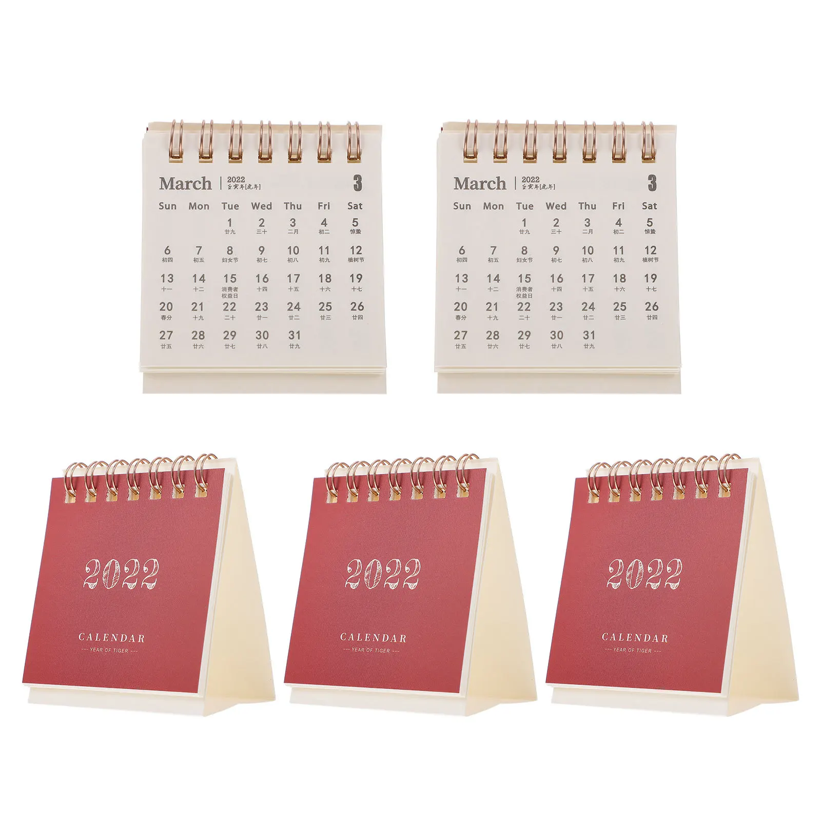

5Pcs Stylish Desktop Table Calendar 2022 Foldable Paper Memo Planner Home Office School Desktop Calendar Desk Memo