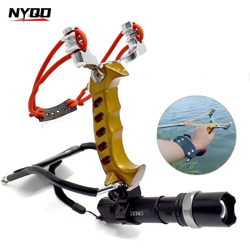 The new slingshot is professional, precise, and multifunctional, capable of shooting and hunting fish with great power