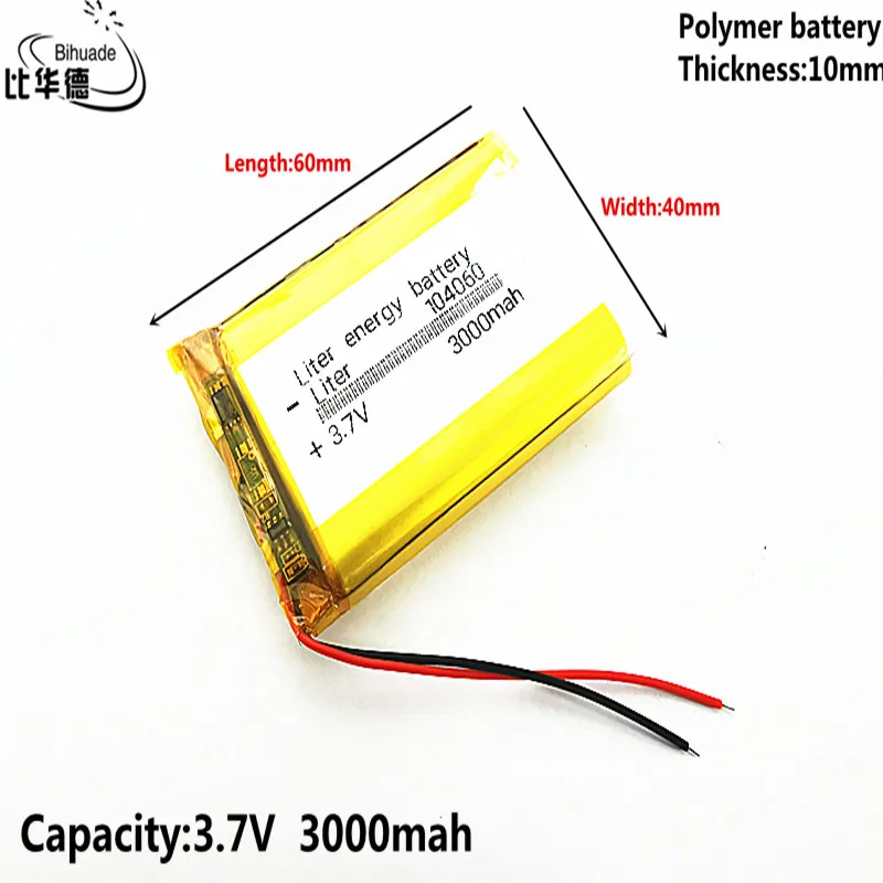 3.7V,3000mAH 104060 polimerowy akumulator litowo-jonowy/litowo-jonowy do tabletu pc BANK,GPS,mp3,mp4