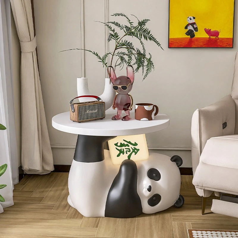 Creative panda floor ornament side table modern Art coffee tables animal shape advanced столик журнальный living room furniture