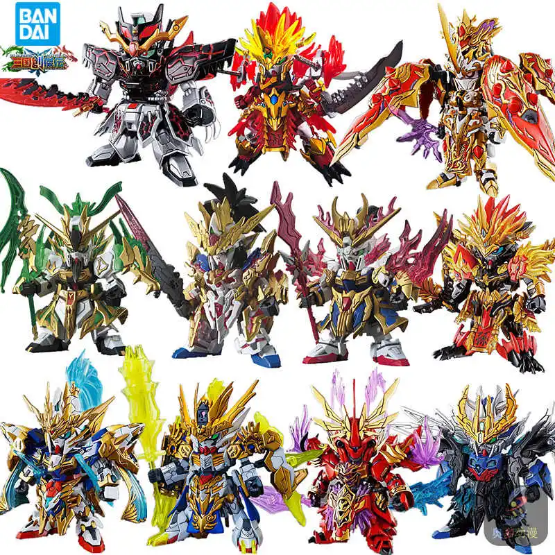 

Bandai Model Bb Three Kingdoms Creation Legend Lv Bu Liu Bei Guan Yu Zhang Fei Zhao Yun Doll Assembly Model Toy Collection Mod