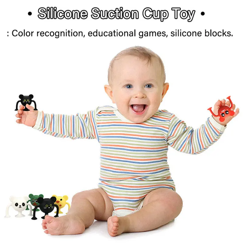 Montessori Siliconen Zuignappen Speelgoed Zacht Plastic Bouwstenen Diy Educatief Speelgoed Zuignap Bouw Set Voor Jongens