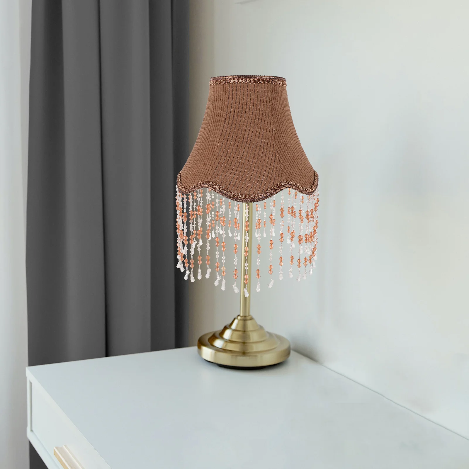 

European Lampshade Fringe Fabric Table Lamp Shade Vintage Decor For Living Room Bedroom Hotel Replacement Cover
