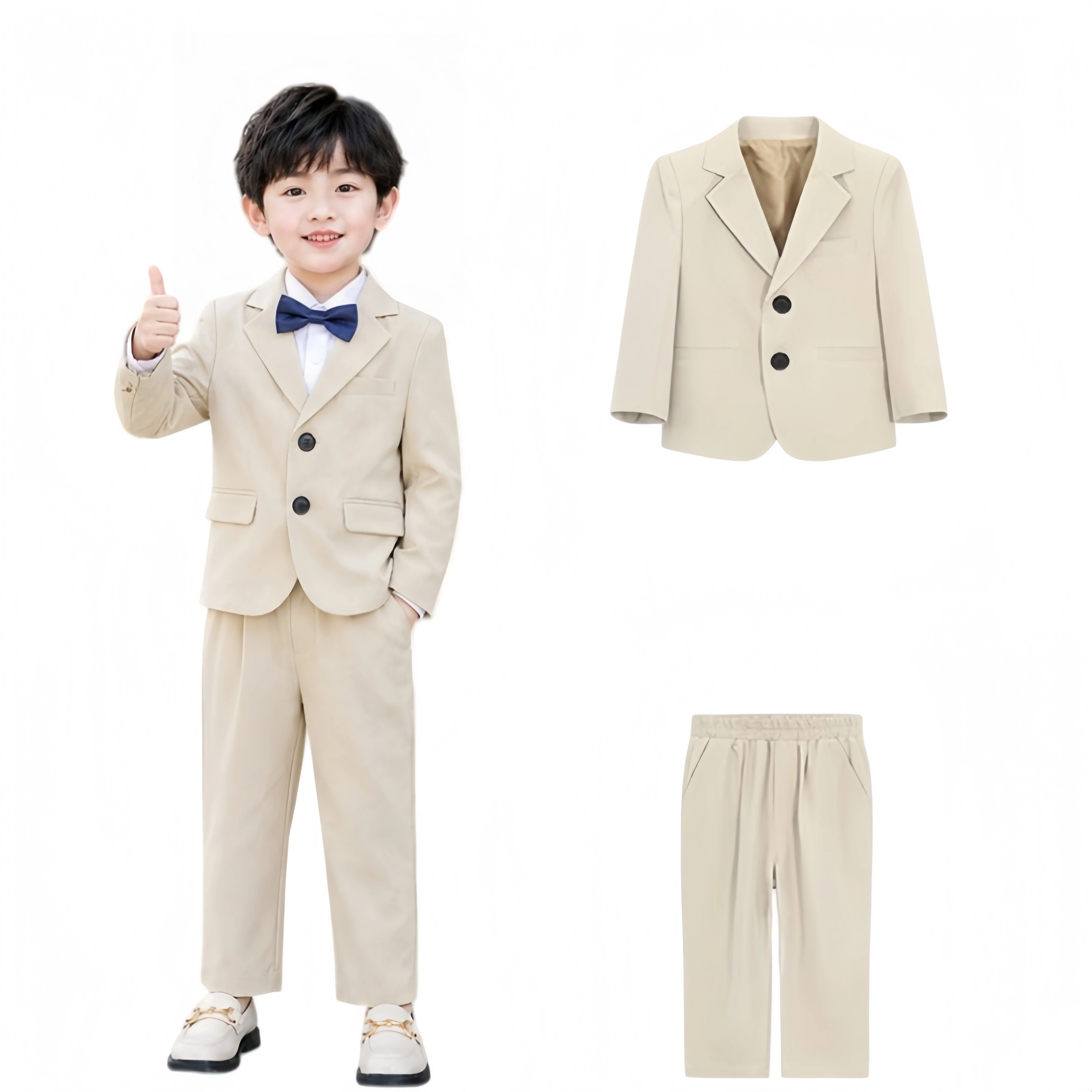 Flower Boys' British style Wedding Dress Spring Autumn Children's Formal Suits Children's Piano Host Catwalk Costumes