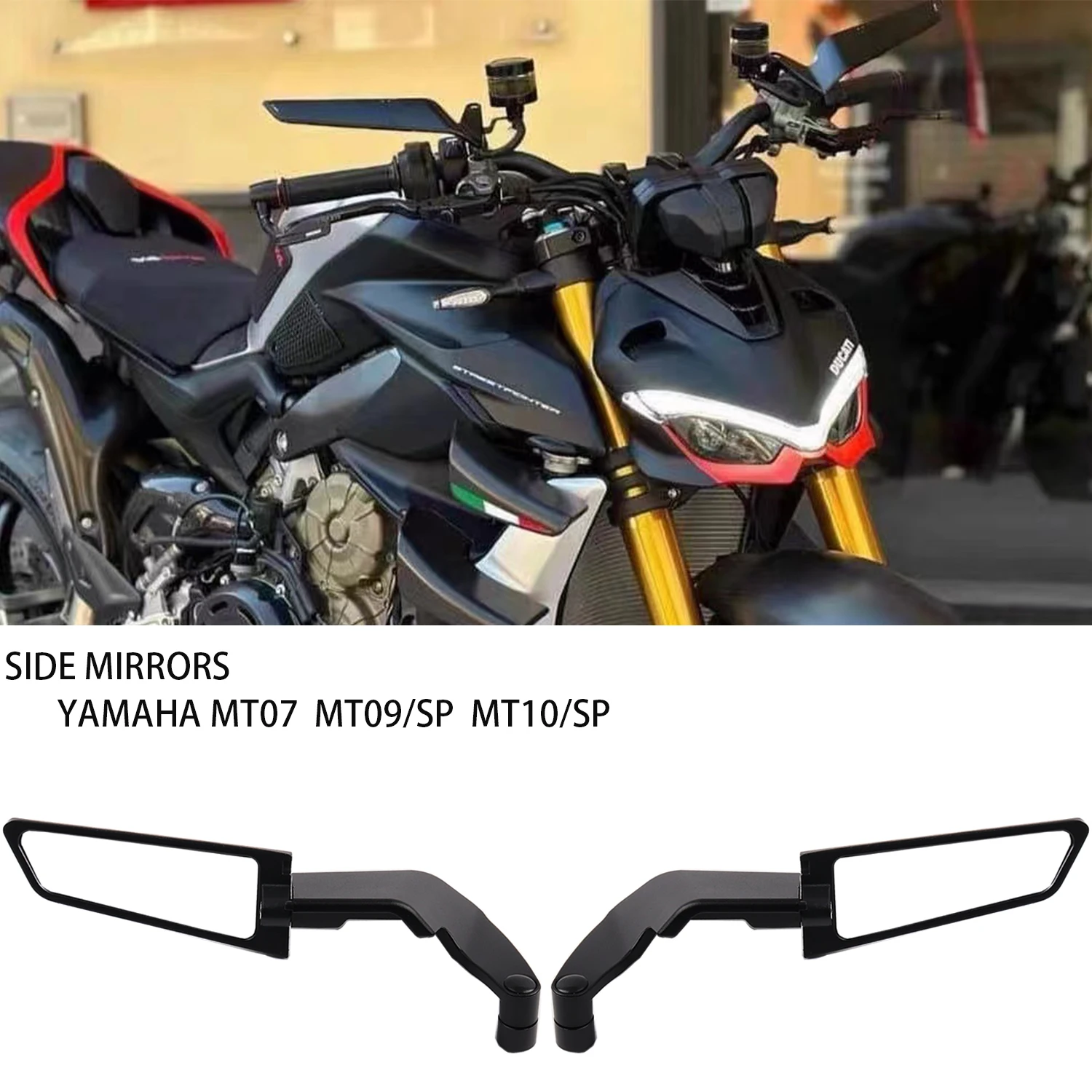 For YAMAHA MT 07 MT07 MT 09 MT09 SP MT 10 MT10 SP Motorcycle Mirrors Stealth Winglets Mirror Kits To Rotate Adjustable Mirrors 