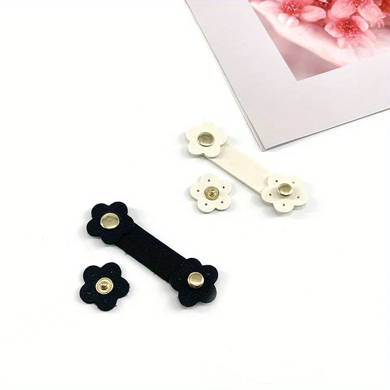 أبازيم أصلية من جلد البولي يوريثان للحقائب - 3 ألوان، على شكل زهرة، حقائب يد DIY، حقائب اليد، صناعة المحفظة - ترصيع الضغط، القابض #4