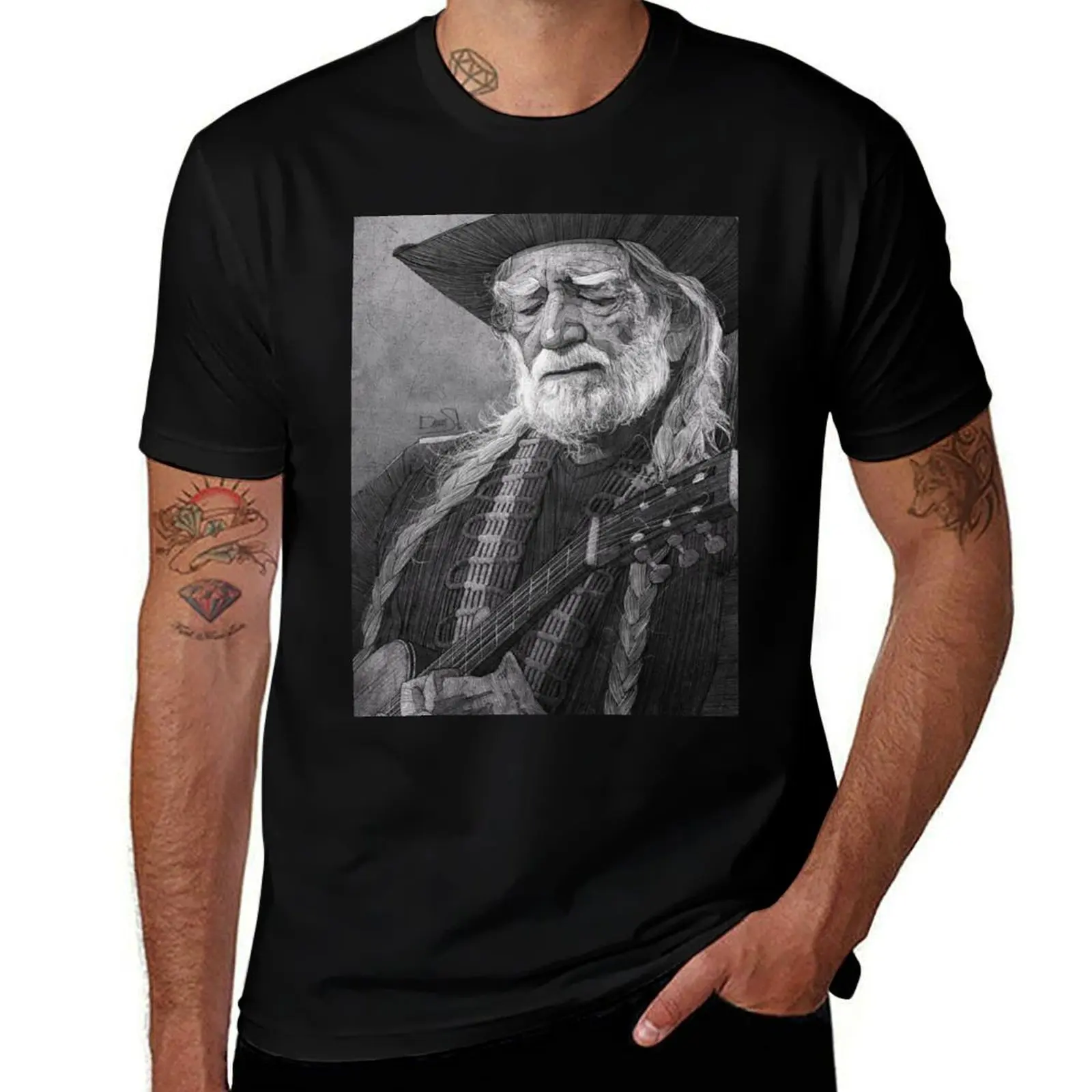 

Willie mar4 Nelson illustration for the Wash T-Shirt essential t shirt men t shirt cotton 100% funny t shirts man T-Shirt