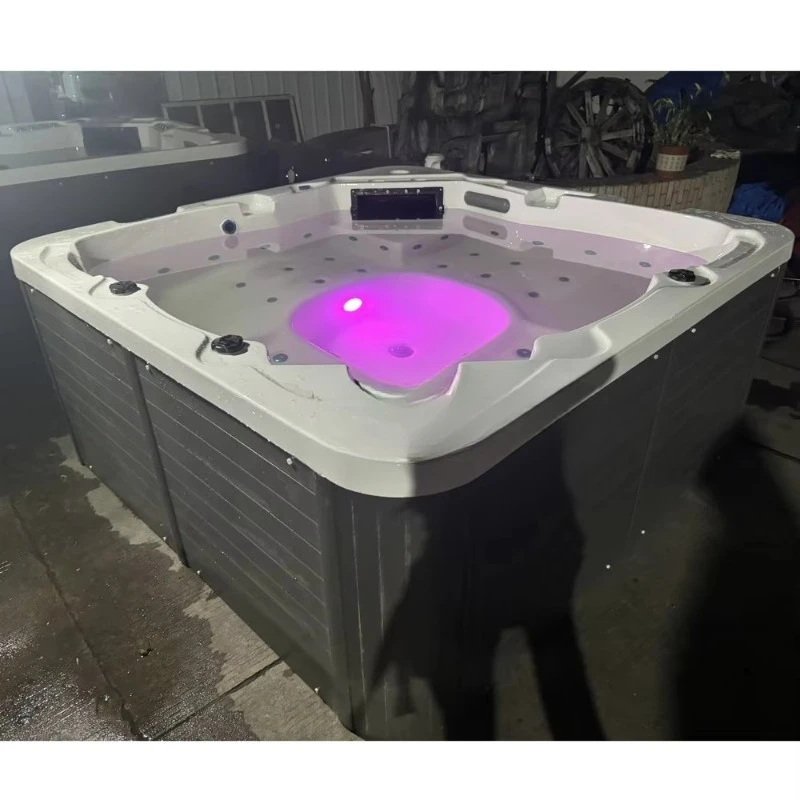 FL Outdoor Piscina Portátil Calefactada de 2 Plazas, Spa Hinchable de Masaje con 130 Jets, Jacuzzi de Burbujas para Camping y Terraza, Venta al por Mayor