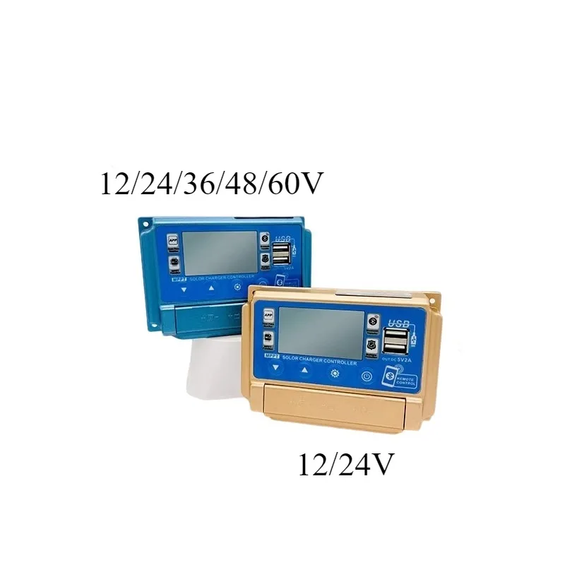 MPPT Solar Charge Controller 12V-60V 30A-60A with Bluetooth/WiFi APP Monitoring for Home Solar System Auto Voltage Recognition