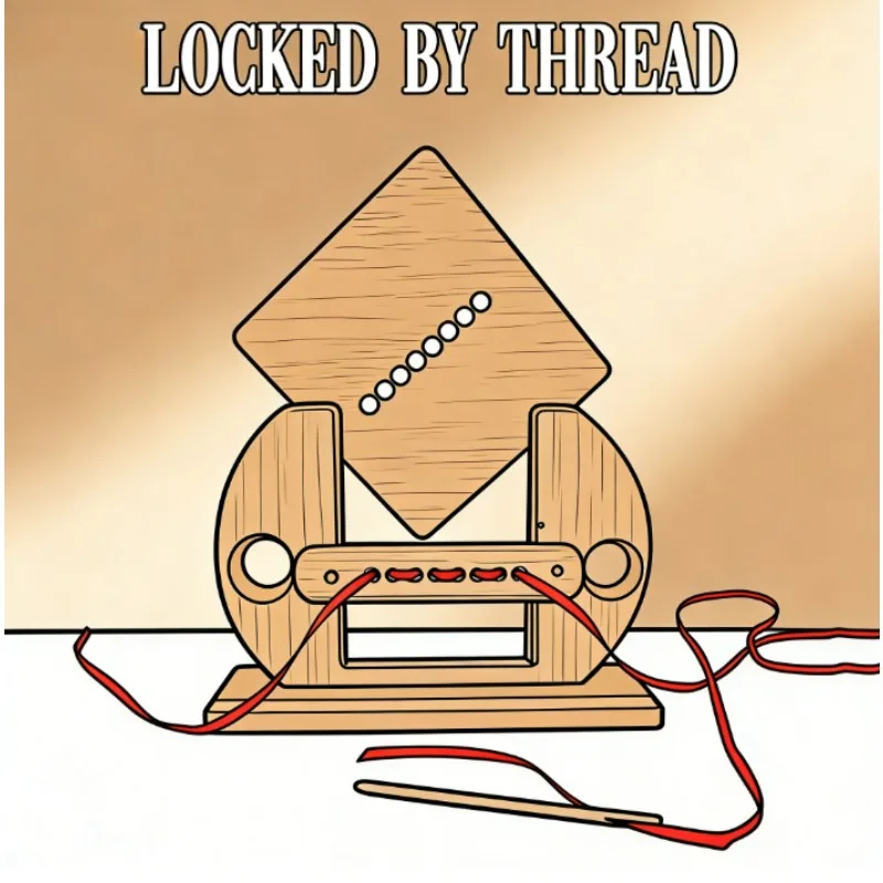 Locked by Thread Magic Tricks Visual Ribbon Penetration and Escape Routines Close-up Illusions Gimmicks Adults Funny Party Games