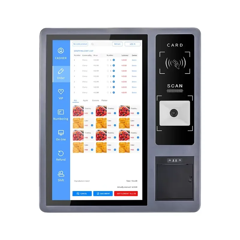 21.5 Inch Touch POS All-in-One Machine Self-Service Checkout Kiosk for Unmanned Supermarket Convenience Store Android RK3568