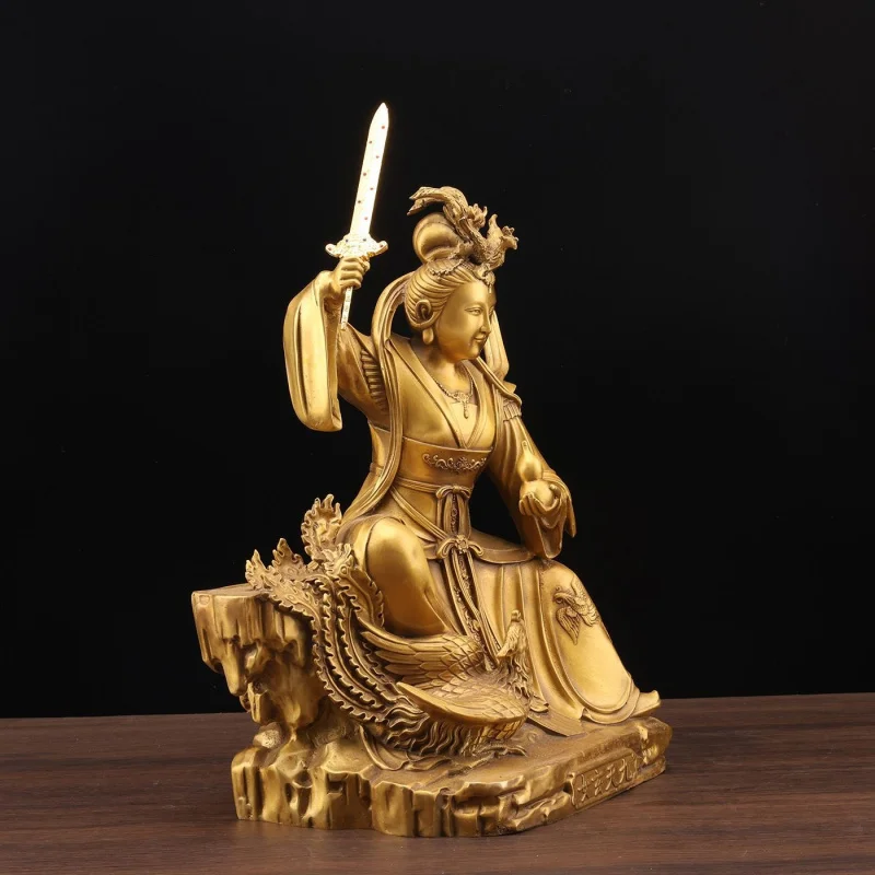 Pure Copper Statue Of Nine-Sky Of War, A Figure Of The Goddess Xuan Niangniang, A Decorative Item For Home, Temple,