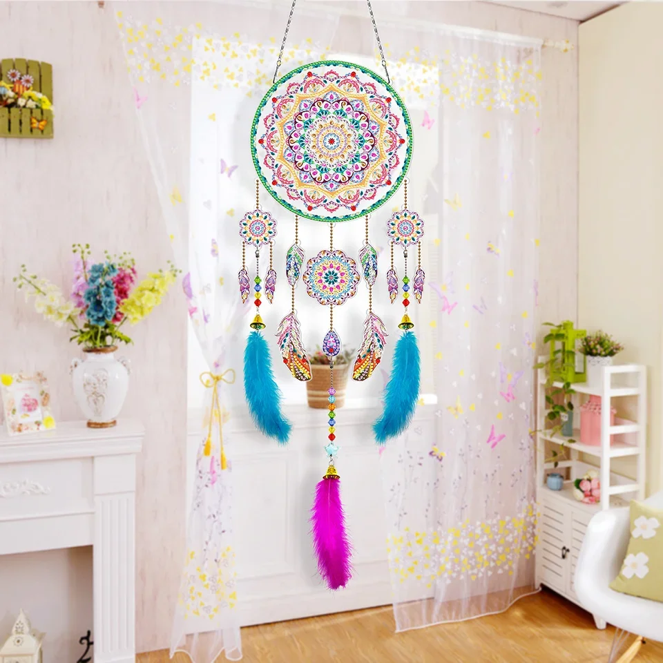 Feathers wind chime bell New style Gifts Diamond Painting Kits Drill DIY Crystal Rhinestone Mosaic Art Craft Home Decor Supplies