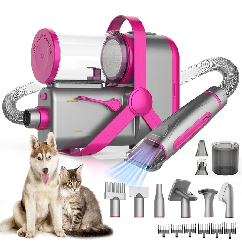 2024 NEW Wholesale 9 IN 1 Pet Grooming Kit With Vacuum and Blow Dryer 2L Low Noise  Dog Grooming Kit Pet Grooming Vacuum kit