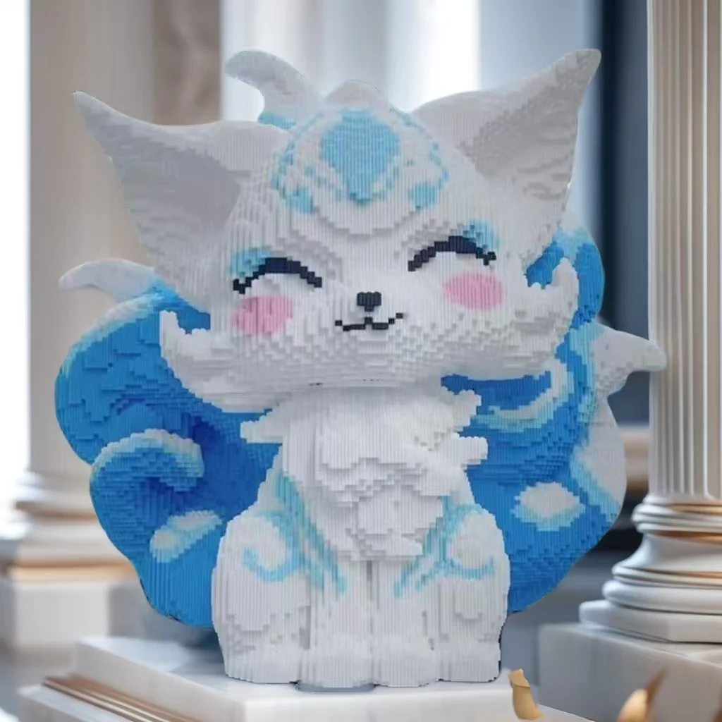 5762-delige klassieke bouwsteenset met negenstaartvos - Desktopdecoratie voor kantoor en thuis, verjaardagscadeaus, feestartikelen, creatieve verrassingsvakantiecadeaus