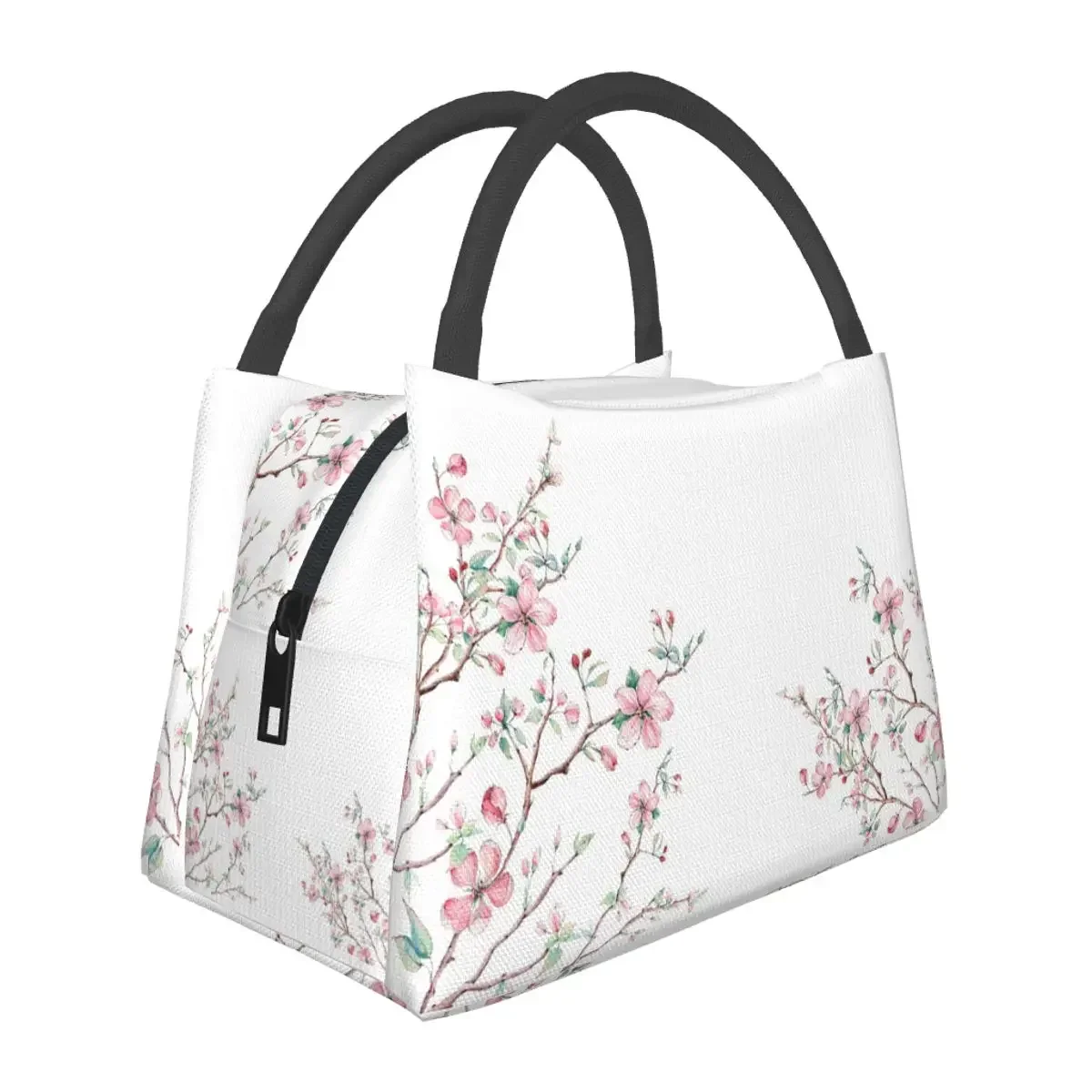 

Watercolor Spring Flowering Tree Lunch Bags Insulated Bento Box Lunch Tote Picnic Bags Thermal Bag for Woman Children Travel