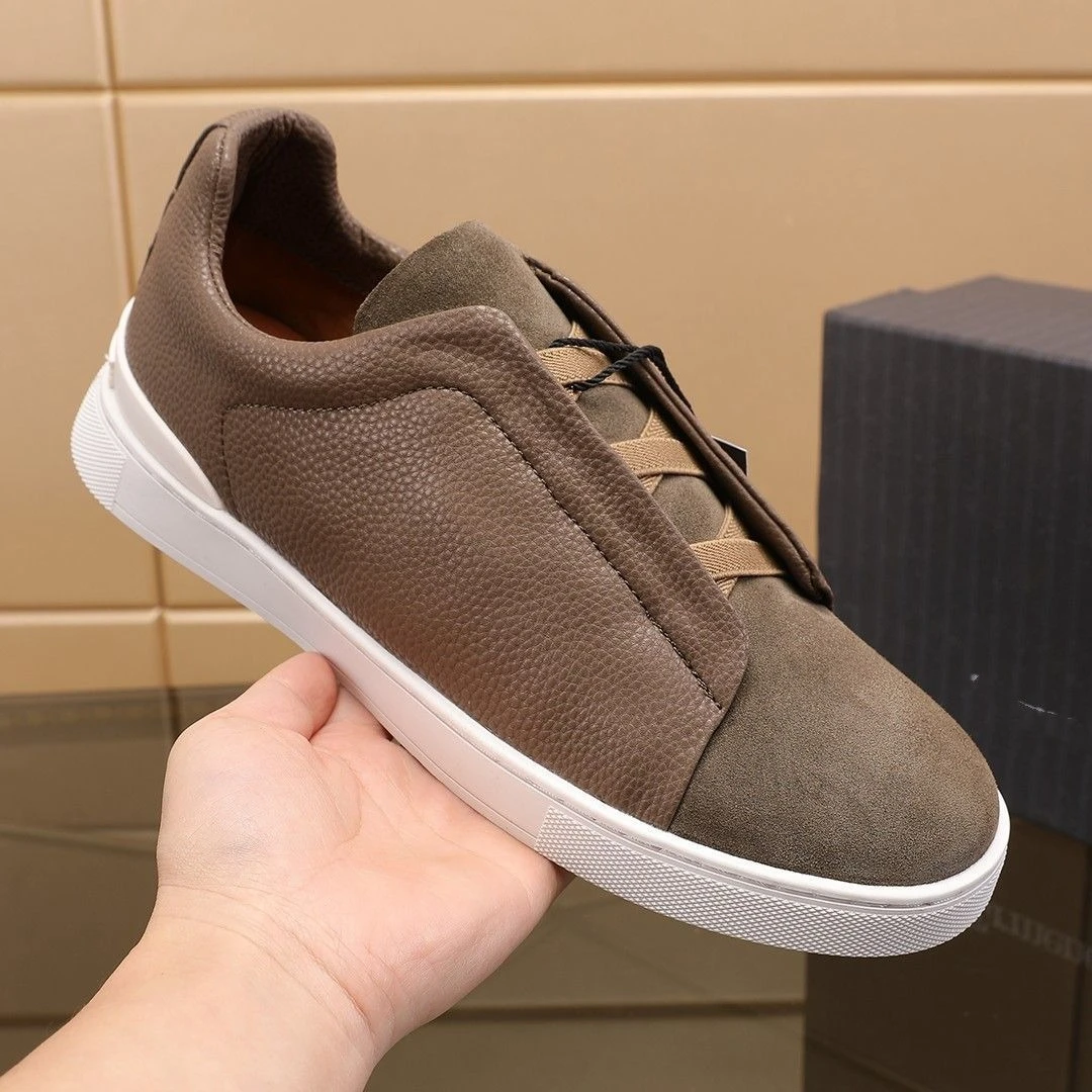 

2025 New Genuine Leather High-End Men's Shoes, Slip-On European Trend Board Shoes, Casual Commute Versatile