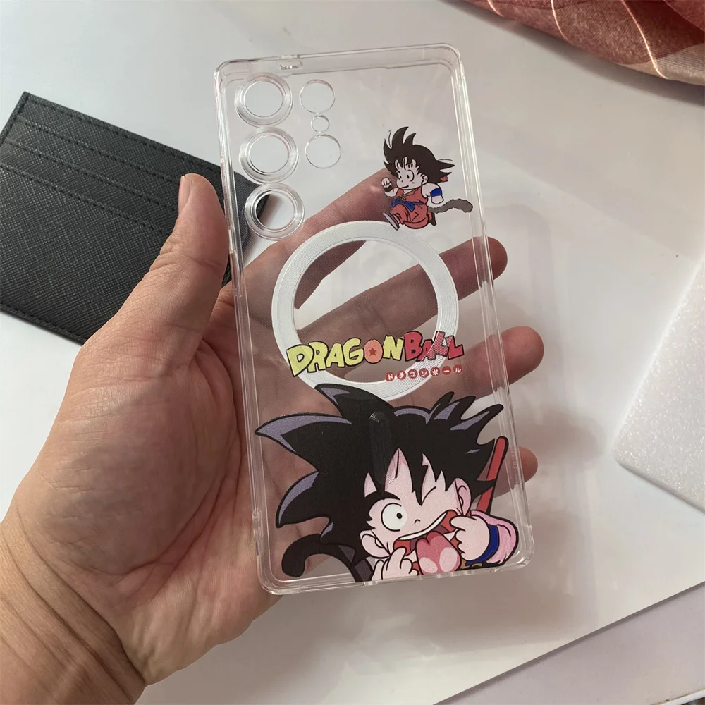 Anime Dragon Ball infanzia Goku Custodia magnetica per Samsung Galaxy S25 edge S24 Ultra S23 S22 Plus A35 A36 A55 A56 Cover morbida